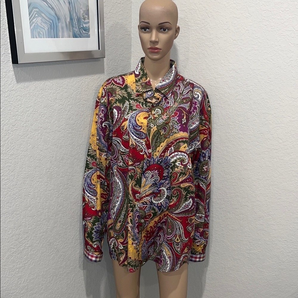 Alan Flusser Multicolor Paisley Button Down Shirt